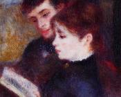 皮埃尔奥古斯特雷诺阿 - Reading Couple, Edmond Renoir and Marguerite Legrand